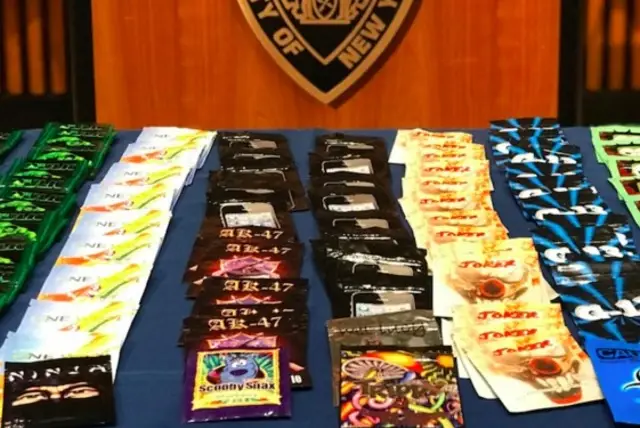 Some of the 1,068 packages of K2 recovered Thursday by the NYPD